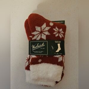 Woolrich Ladies Red and White Winter Socks